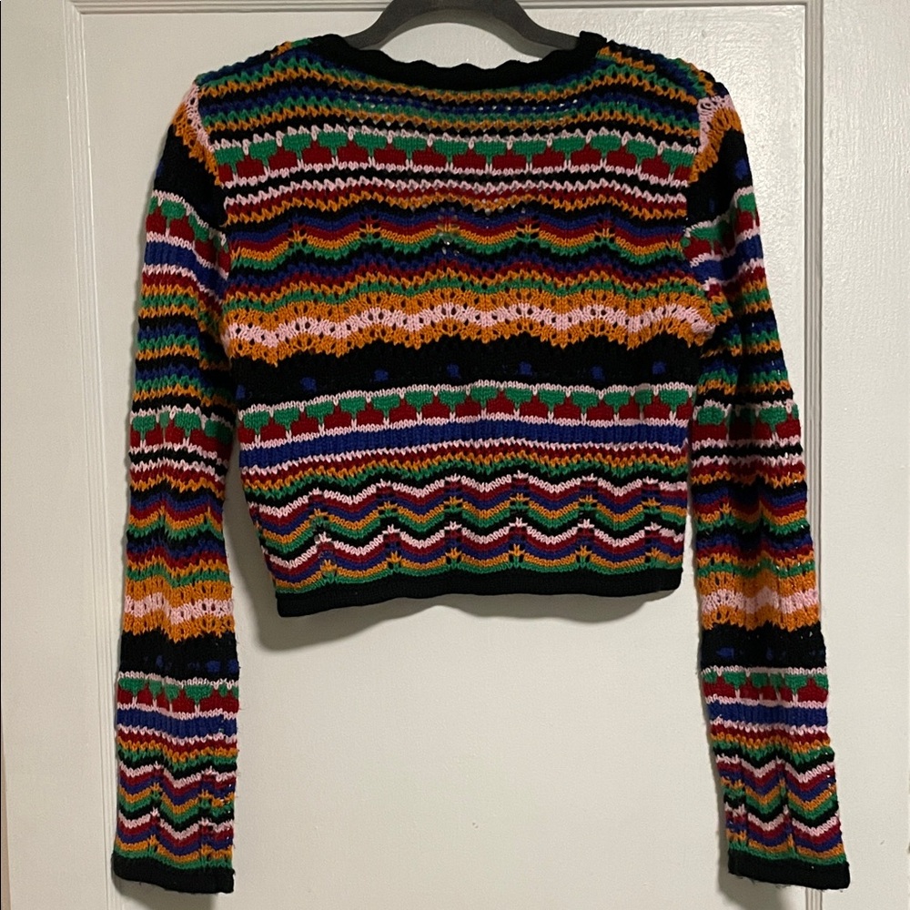 Anthropologie Vintage Free the Roses Colorful Sweater size S *NWT* - Picture 9 of 9